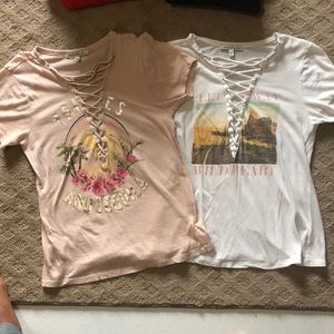 Express lace up shirts. TWO FOR $20